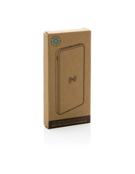 Powerbank wireless da 8.000 mAh in plastica riciclata RCS